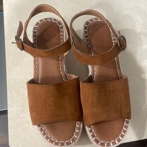 Wide width wedge sandals